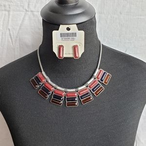 Mia Collection Earring, Necklace Set, Gold Tone